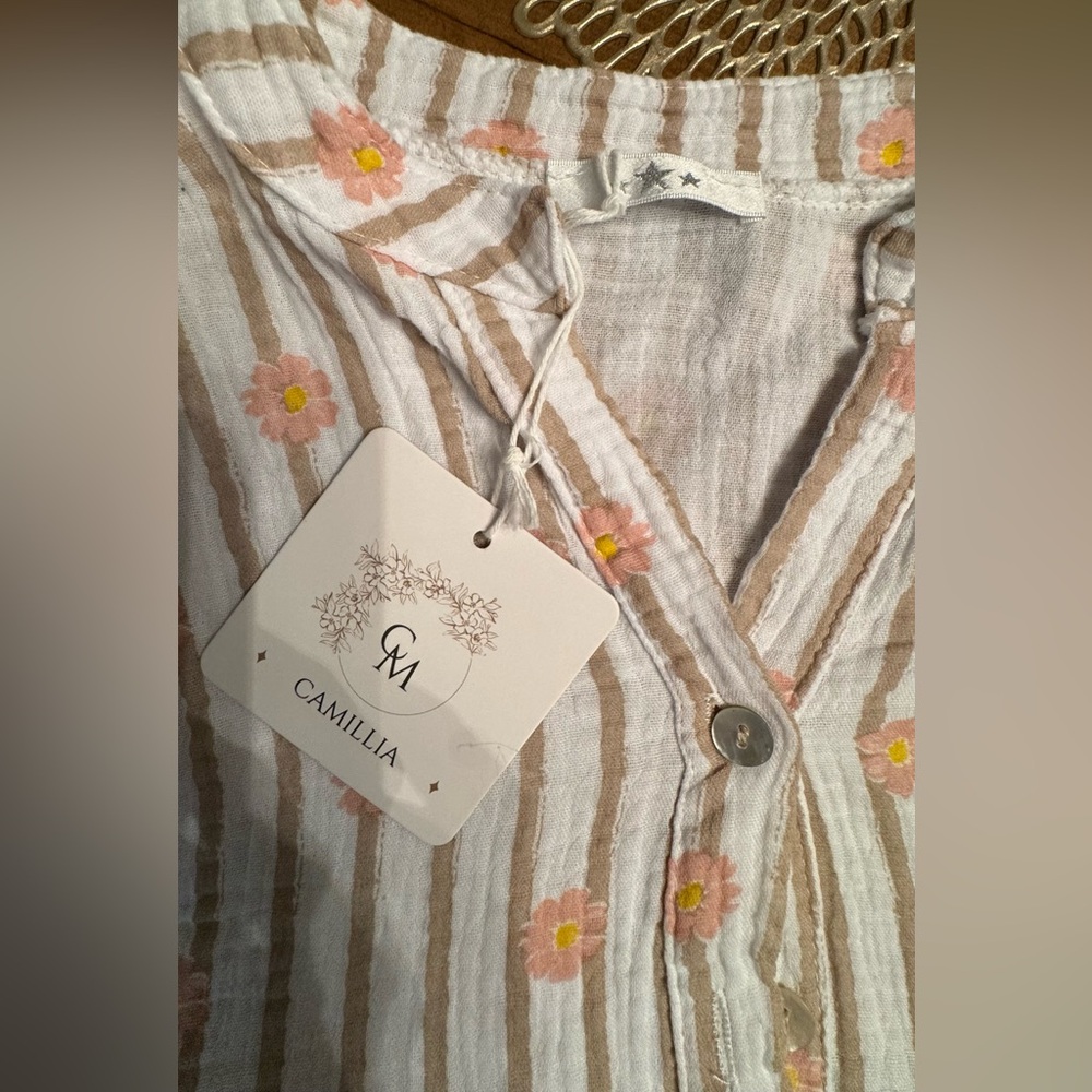 Camillia Made in Italy Cotton Floral Blouse – NWT - Picture 2 of 11